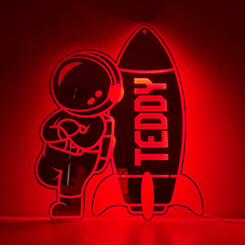 Custom astronaut LED sign night light for kids bedroom décor 40x32cm