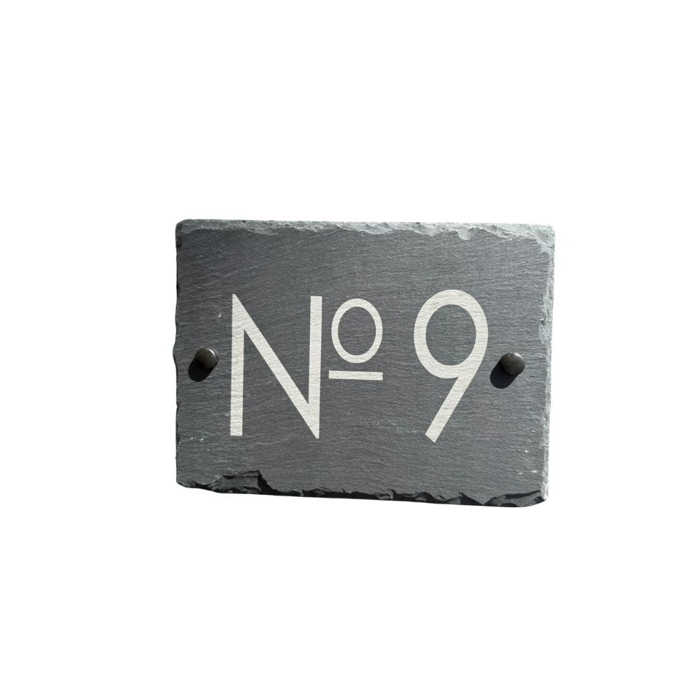 UK-made personalised slate address sign displayed outside a home