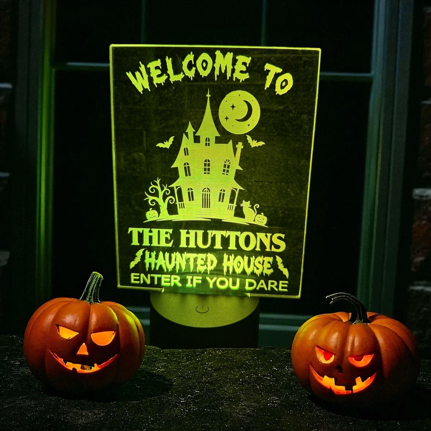 Personalised Halloween decoration light with remote and family name