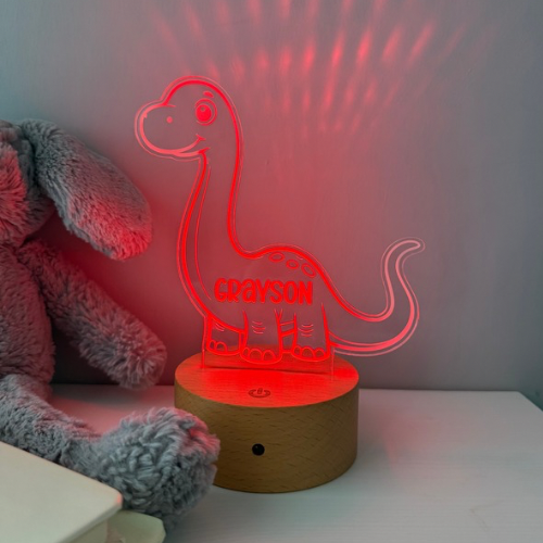 Birthday gift idea: personalised dinosaur night light for kids
