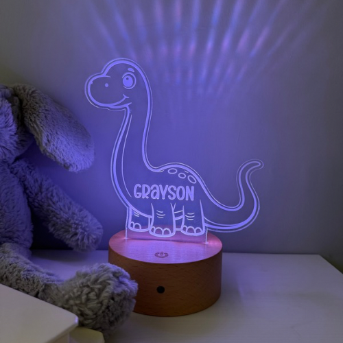 Christmas personalised dinosaur night light with remote control
