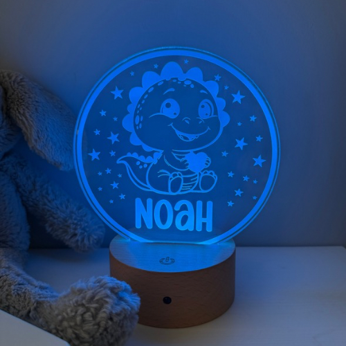 Christmas gift idea: cute personalised dinosaur night light with remote