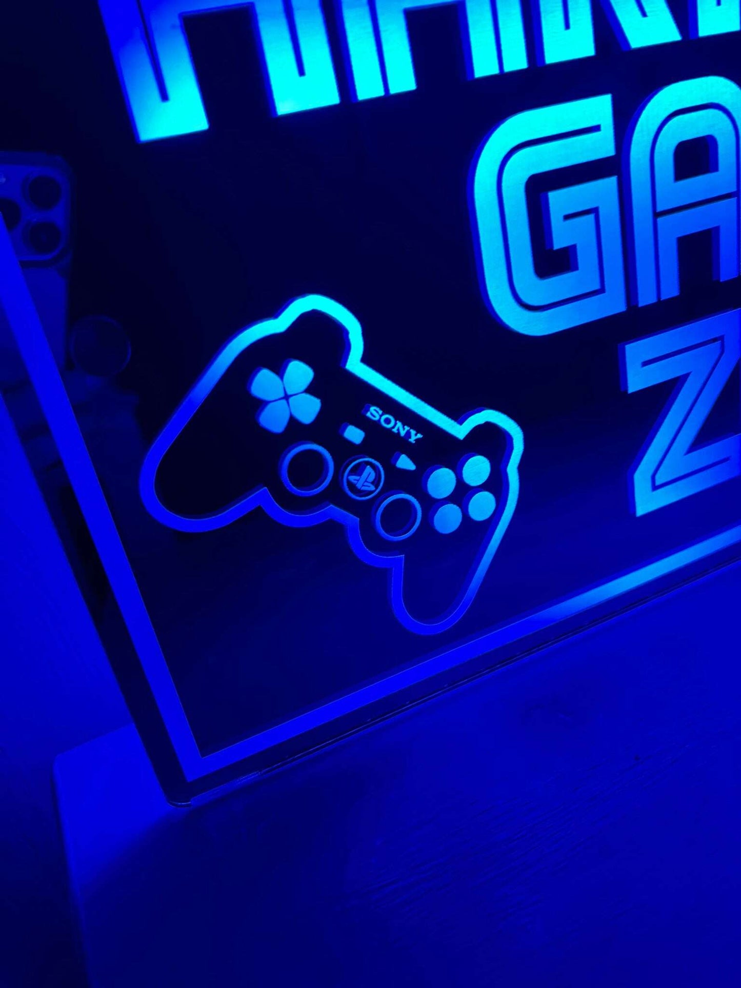 Stylish personalised gaming LED sign for boys or teens