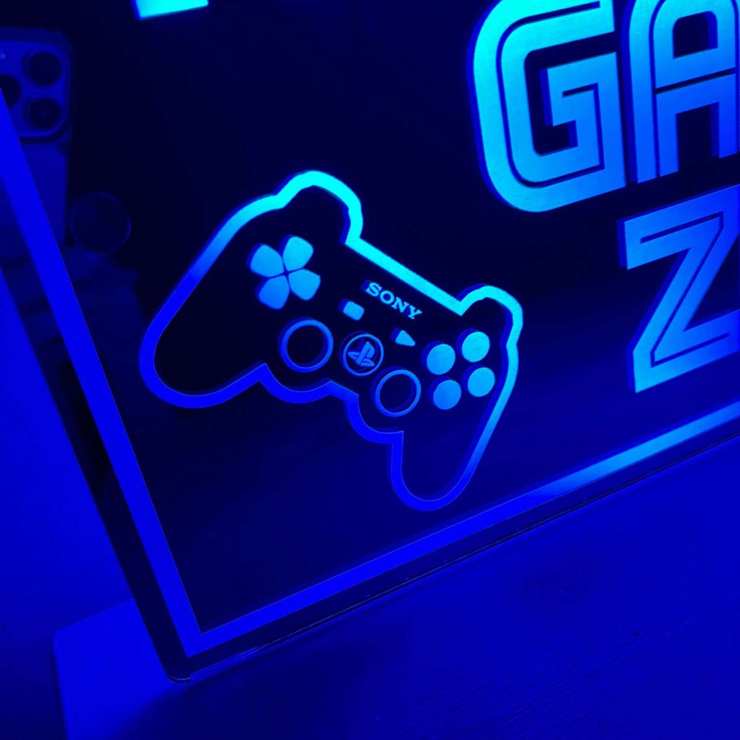 Stylish personalised gaming LED sign for boys or teens