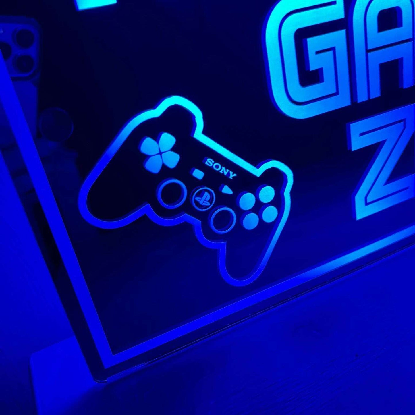 Stylish personalised gaming LED sign for boys or teens