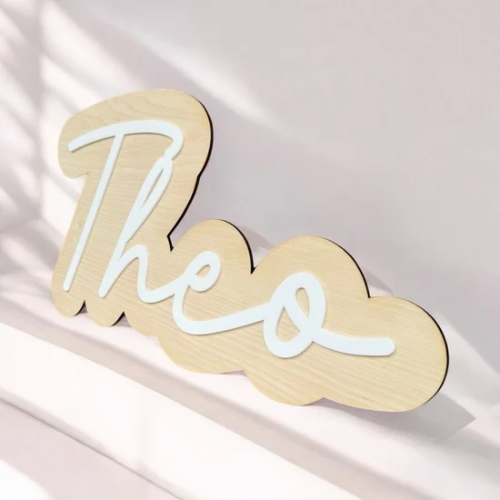 Multi-colour custom wooden sign for nursery and kids room décor