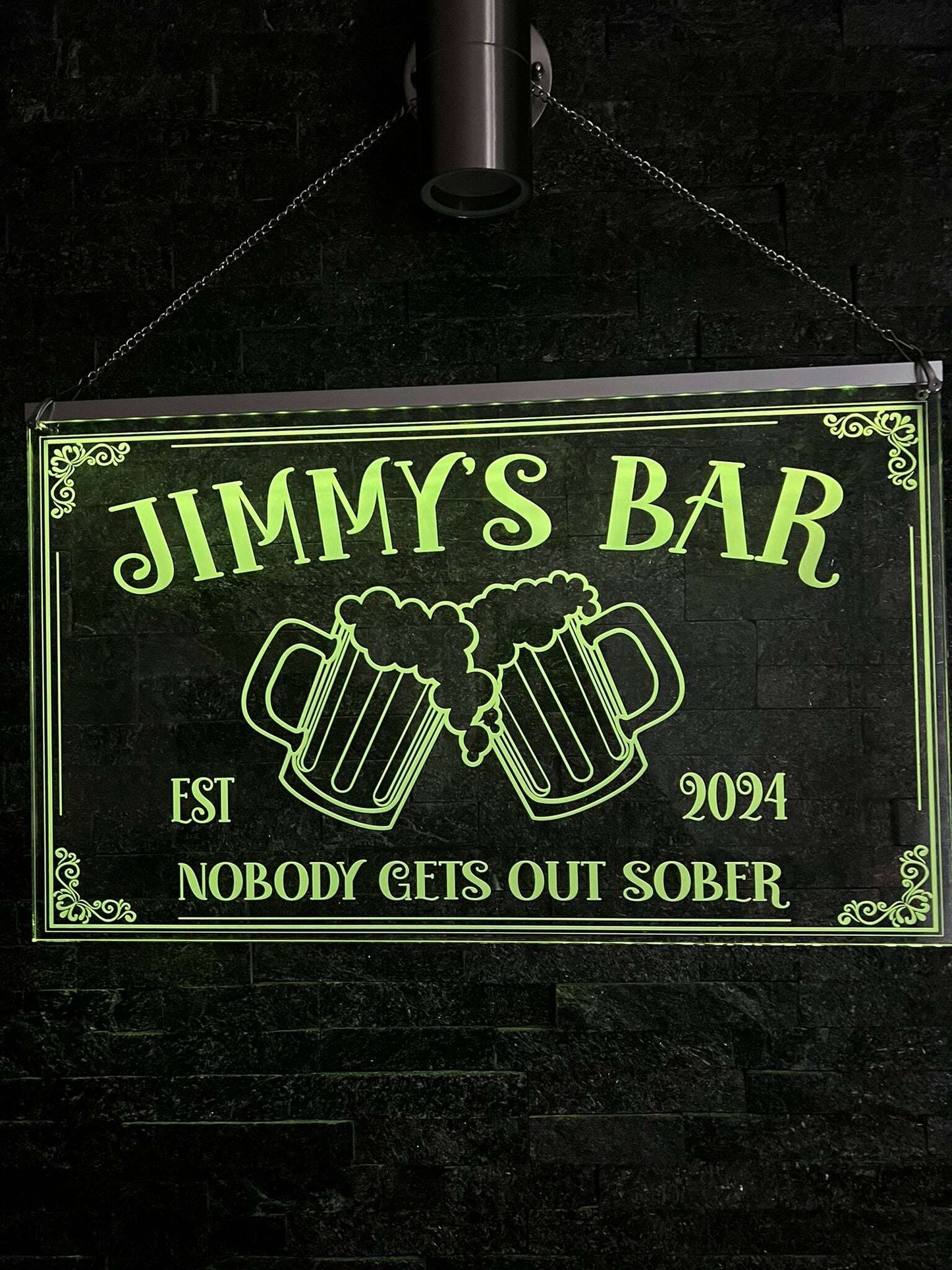 Stylish LED bar plaque with personal text