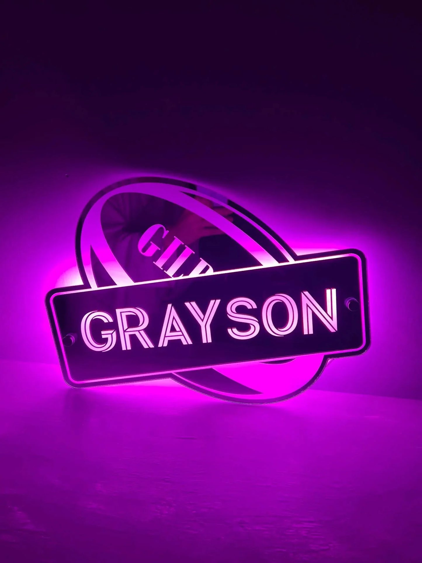 LED rugby mirror sign perfect for rugby enthusiasts