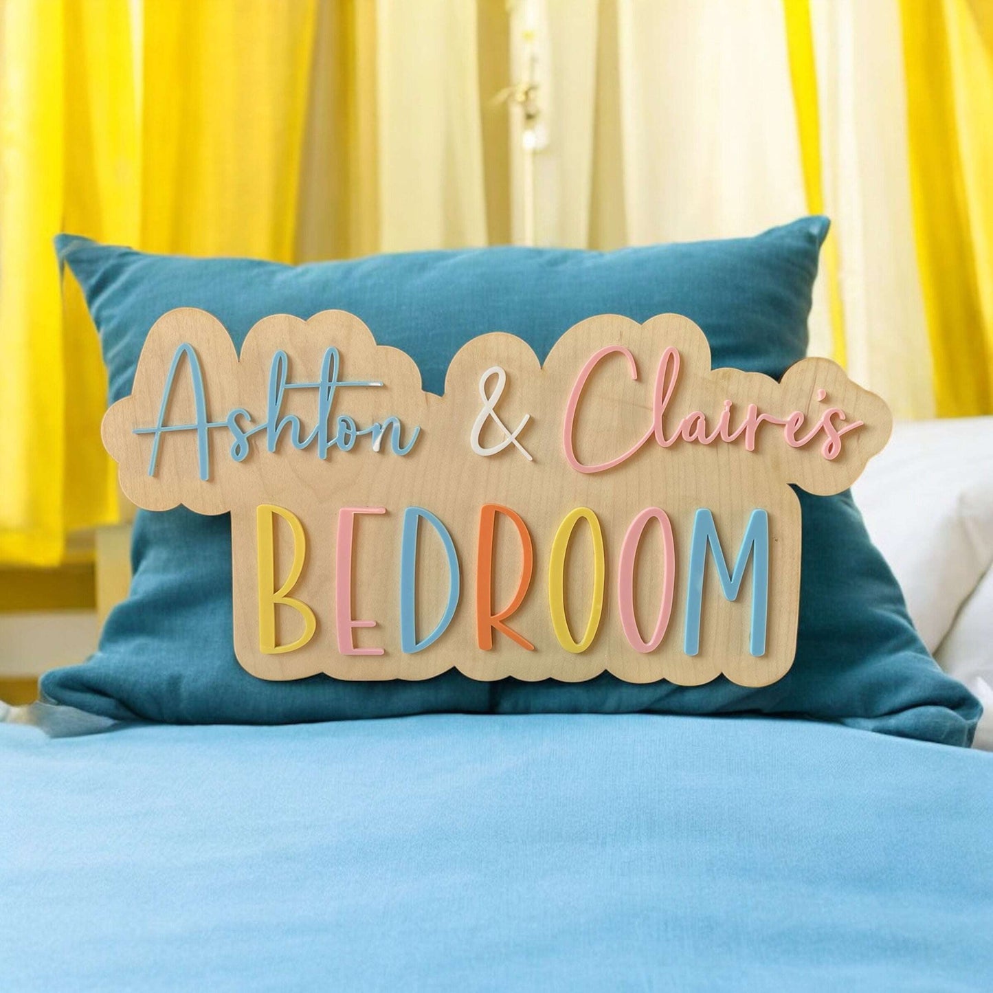 Custom wooden name plaque for kids’ spaces and occasions