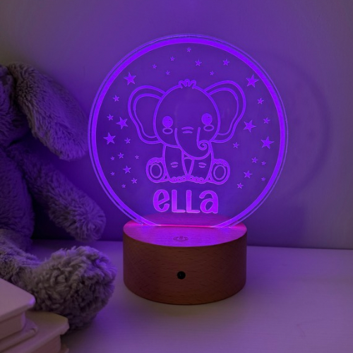 Custom LED elephant night light with remote colour options