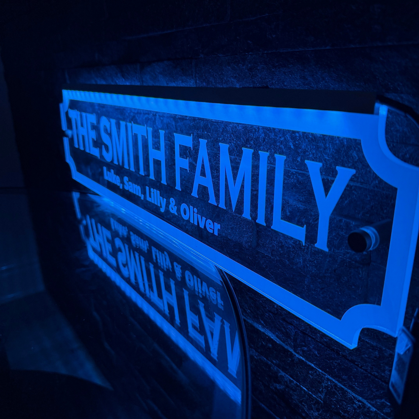 LED street sign lighting up in sync with music