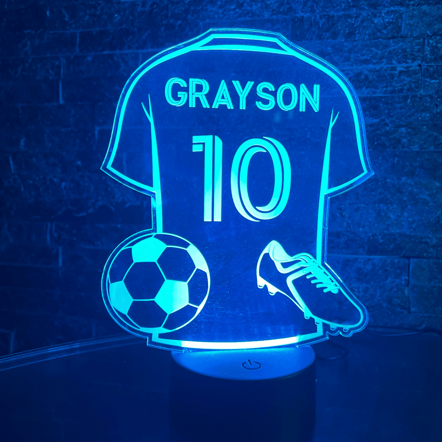 LED football shirt night light personalised with remote control