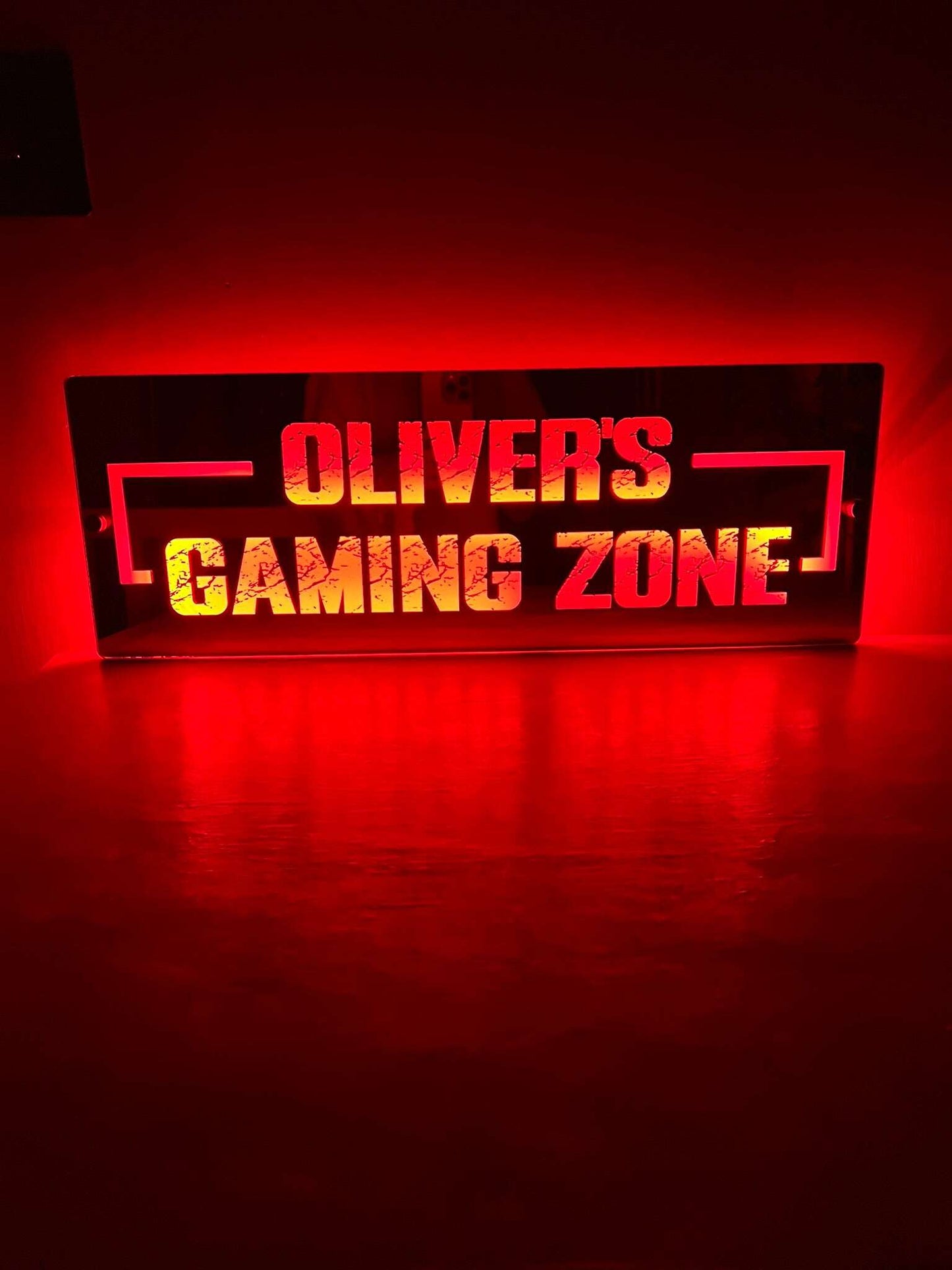 Unique personalised gaming zone mirror sign for birthdays