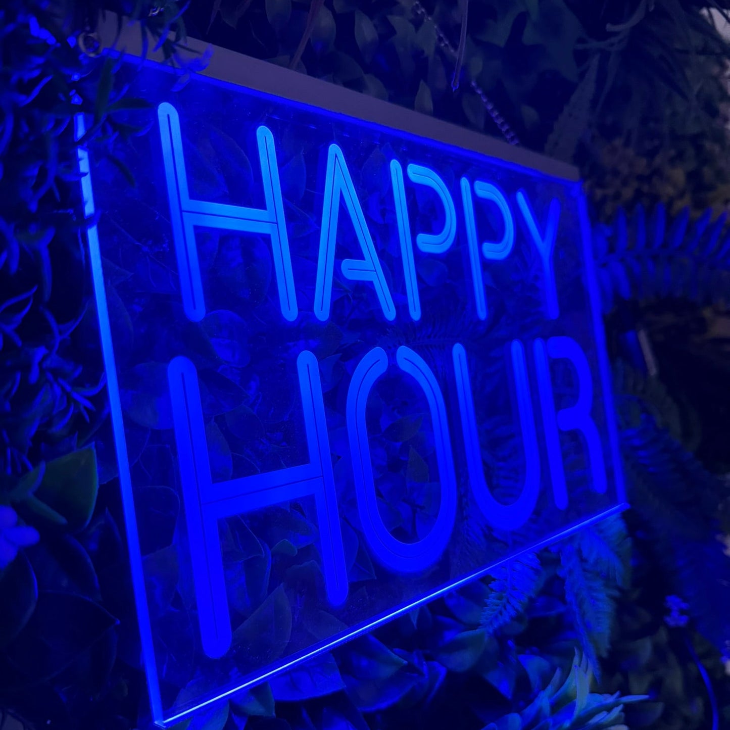 Close-up of the 5mm clear acrylic used in the Happy Hour LED sign.
