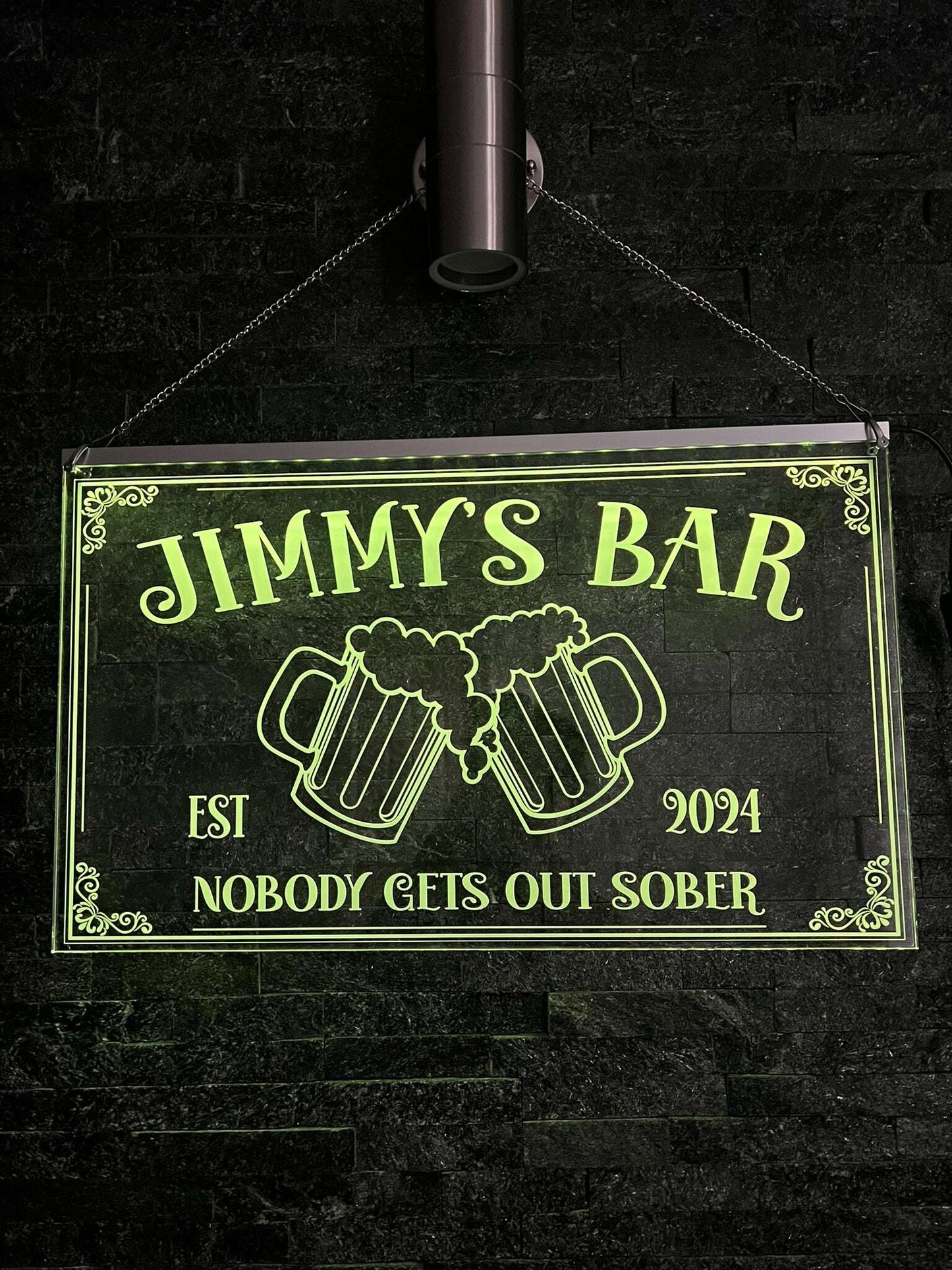 Personalised LED sign for man cave or pub space