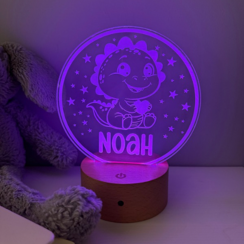 LED colour-changing dinosaur night light for children’s rooms