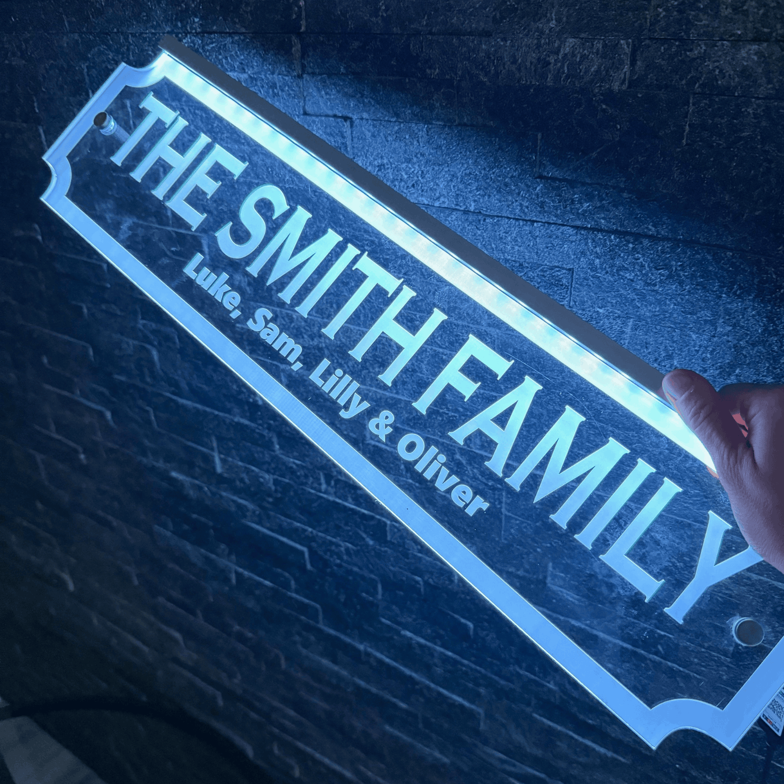 Custom LED Family Street Sign – Music Sync Wall Décor – Luxe Sign Studio
