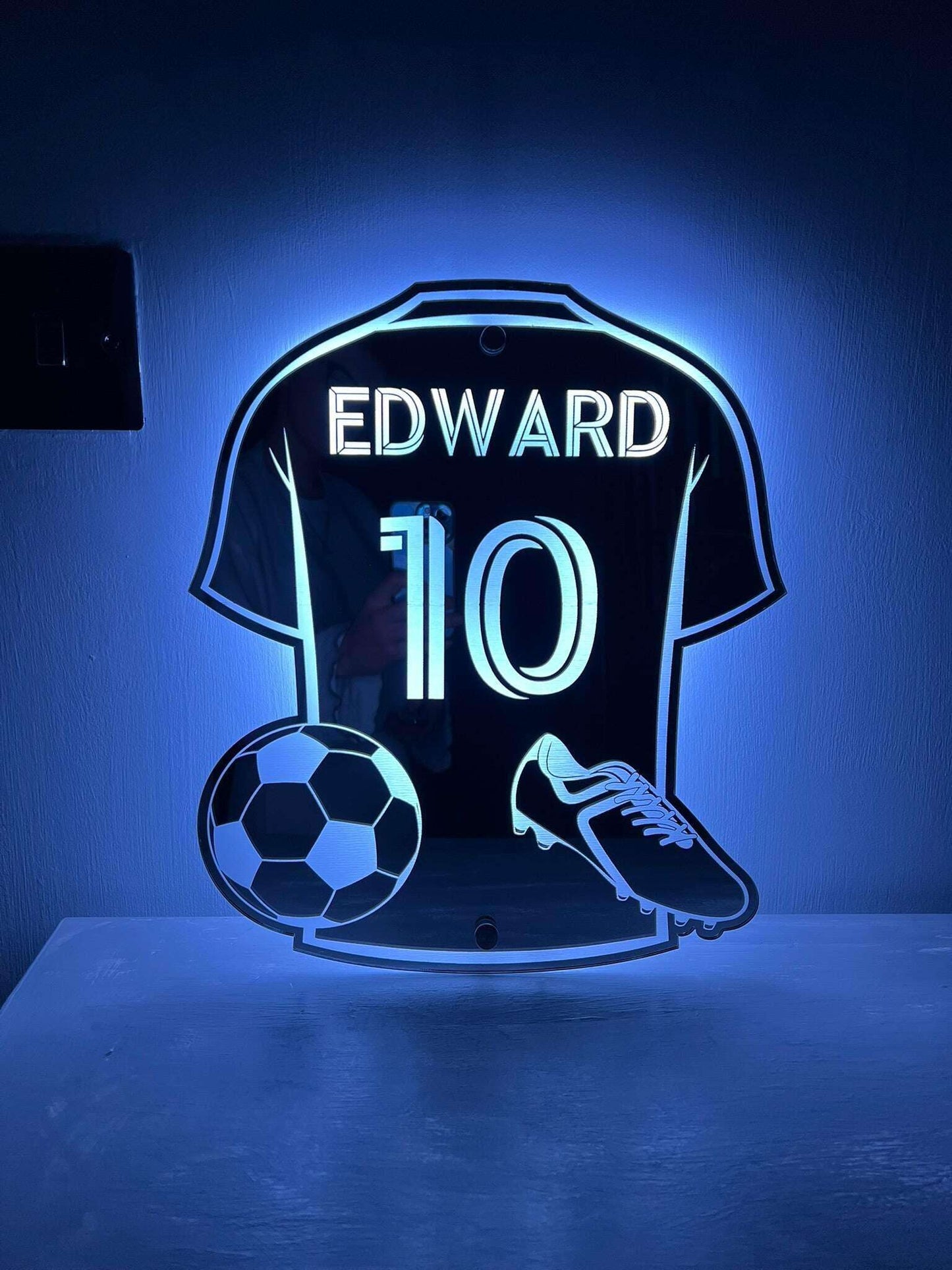 Eye-catching LED mirror football sign for special occasions