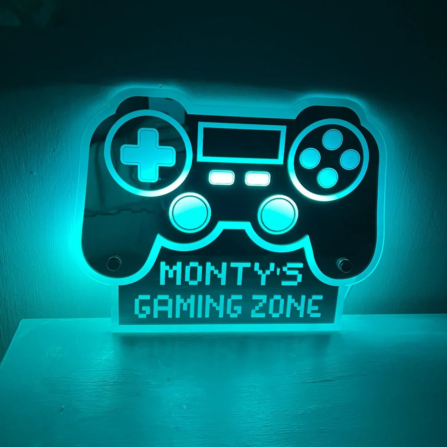 Personalised LED gaming controller sign PlayStation edition