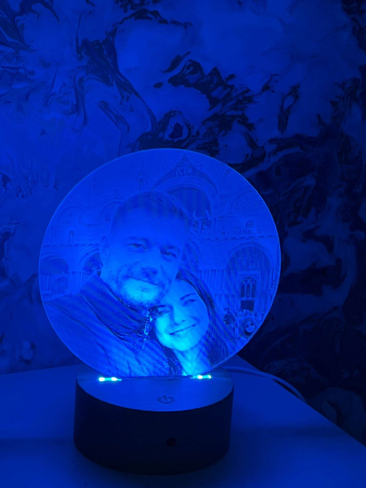 Engraved LED night light with custom image