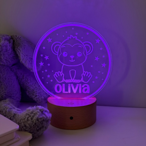 Custom LED monkey night light with remote colour options