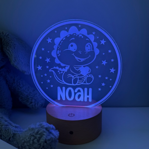 Nursery dinosaur night light with remote control and colour changing feature