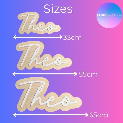 Nursery wooden sign with custom options and 8 colour choices