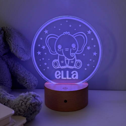Remote controlled elephant night light with colour changing feature