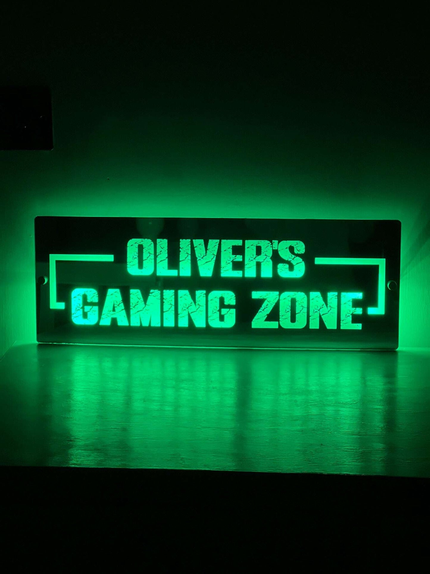 Remote and colour changing gaming mirror LED sign