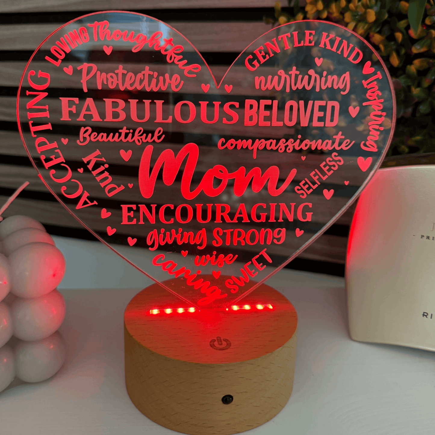Engraved LED light for Mum’s special day