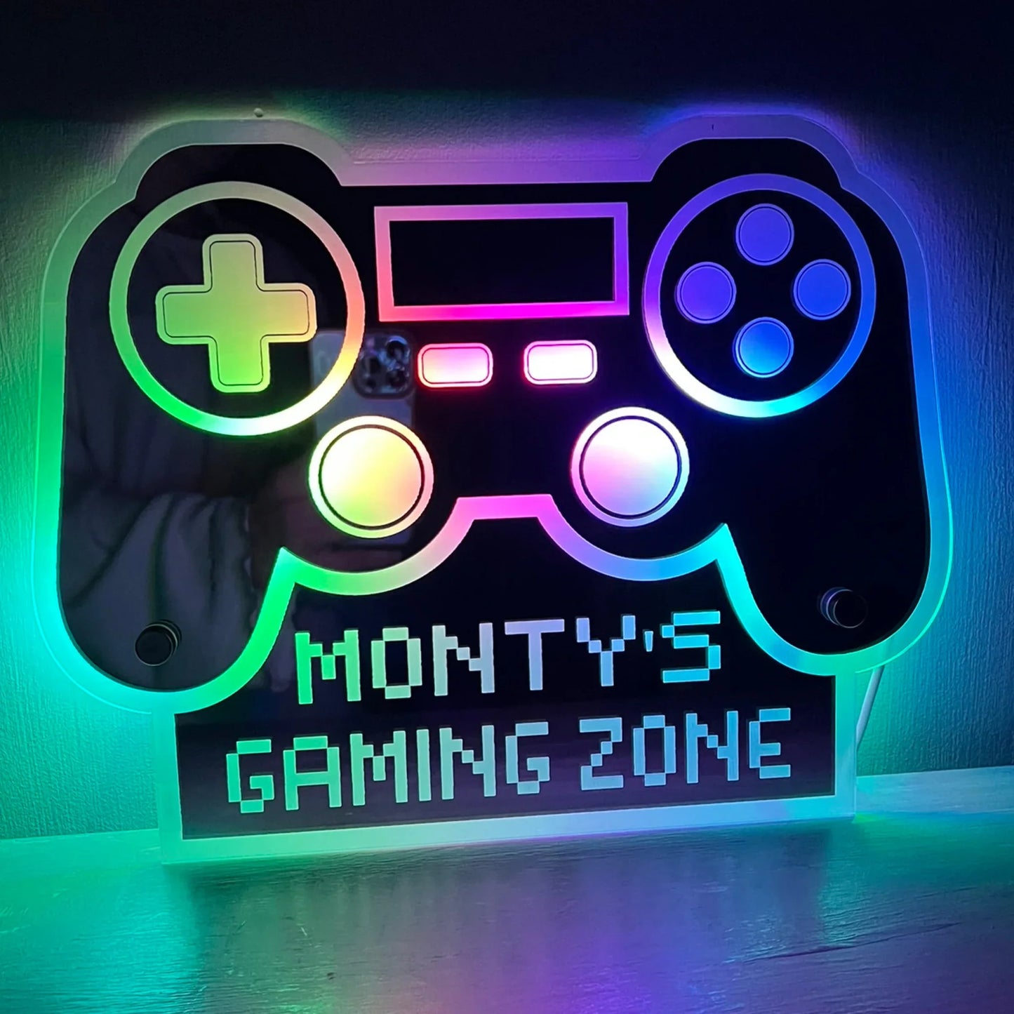 Personalised LED PlayStation game controller sign gift idea