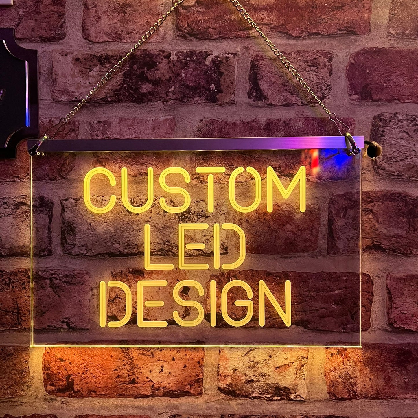 Personalised LED sign featuring music sync and vibrant colours