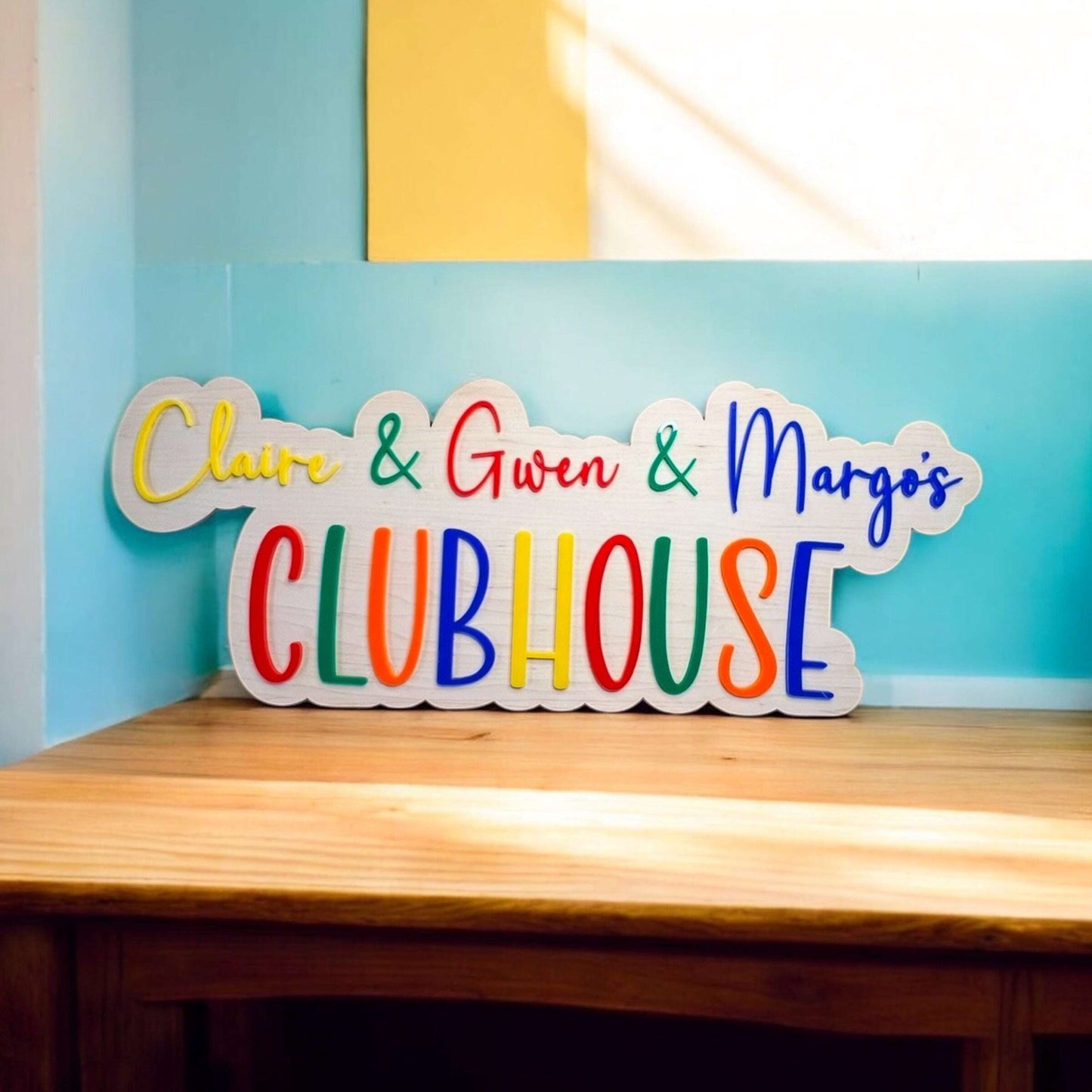 Personalised wooden sign gift adding charm to any kids’ space
