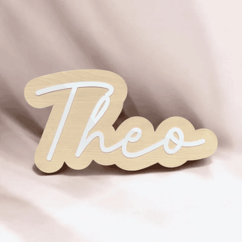 Personalised nursery and kids room wooden sign with 8 colour options