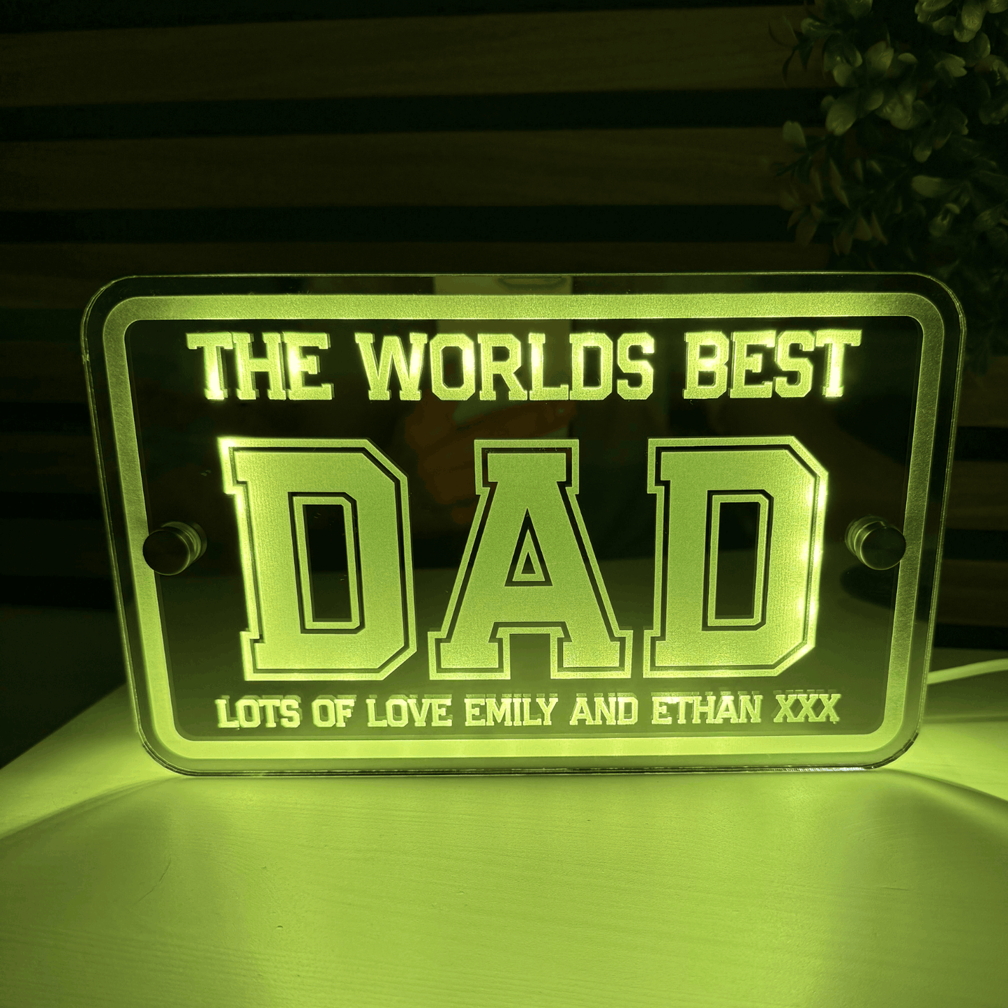 Modern LED acrylic sign for dad – personalised keepsake gift for him