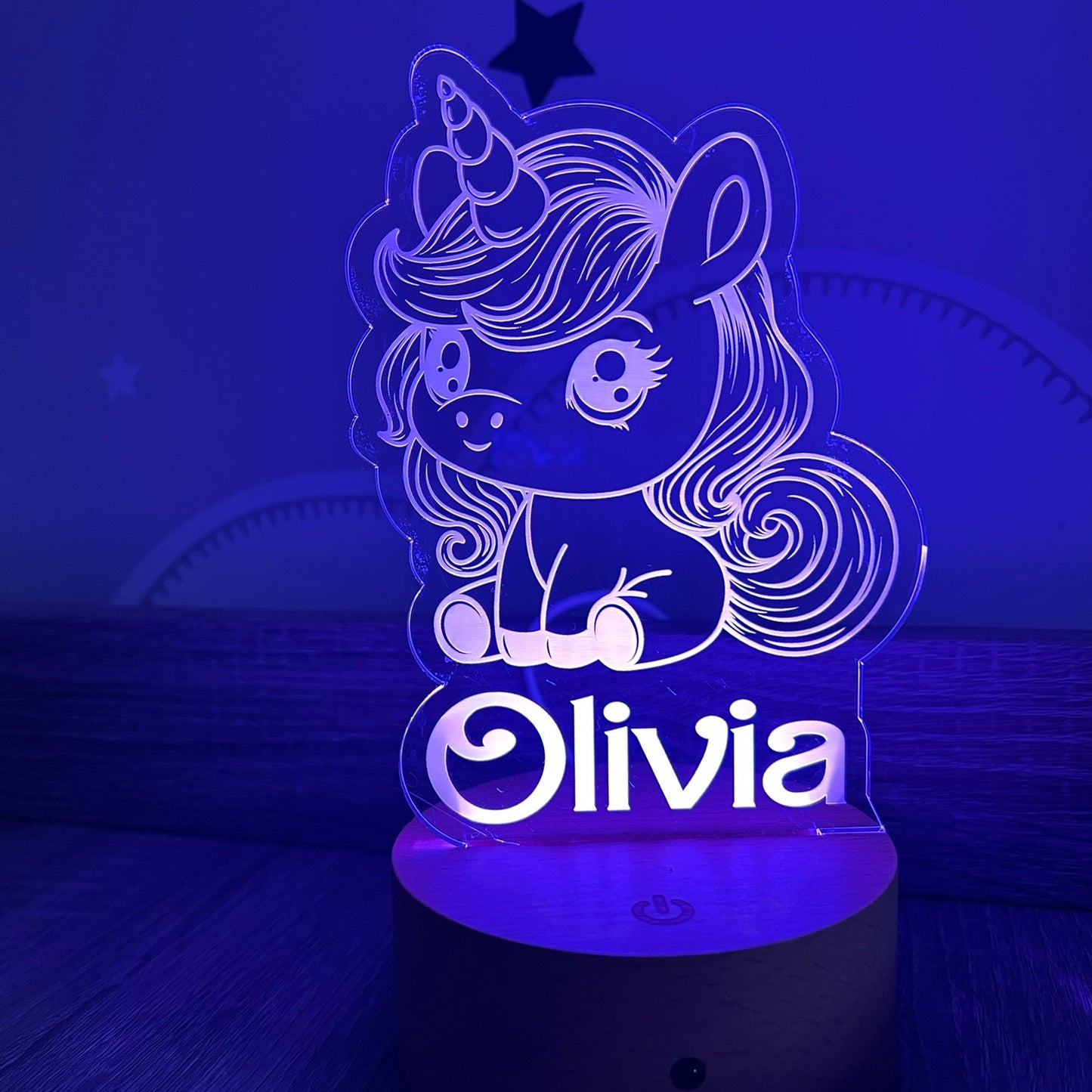 Unicorn-themed custom LED lamp for girls with remote control