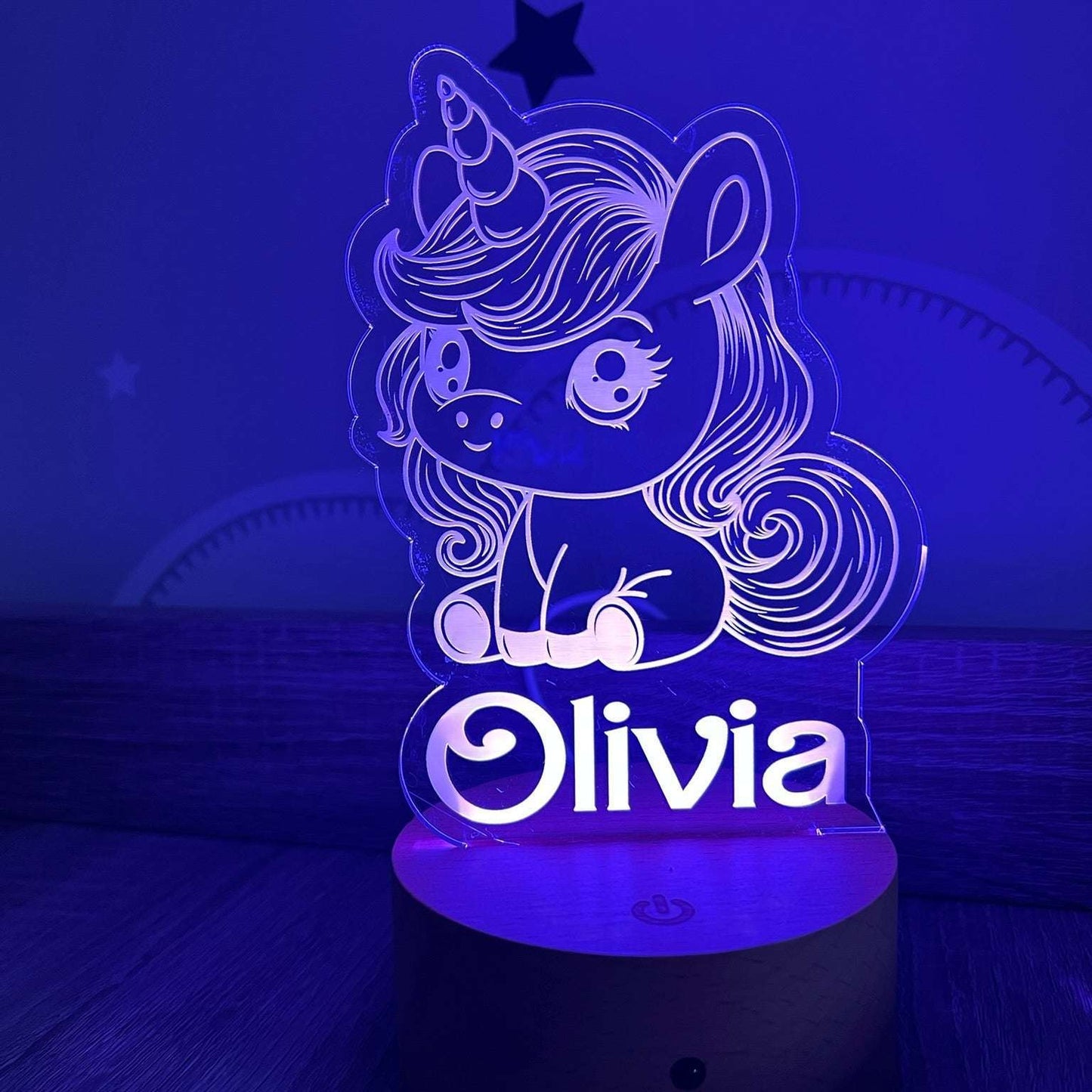 Unicorn-themed custom LED lamp for girls with remote control