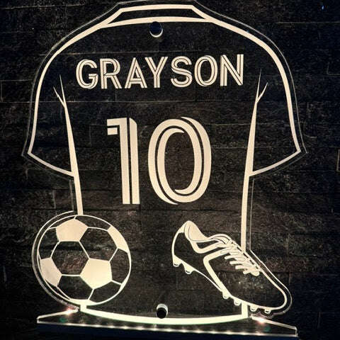 USB cable and wall fixings included with football LED shirt sign