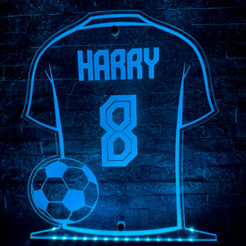 USB-powered football LED sign with included accessories.