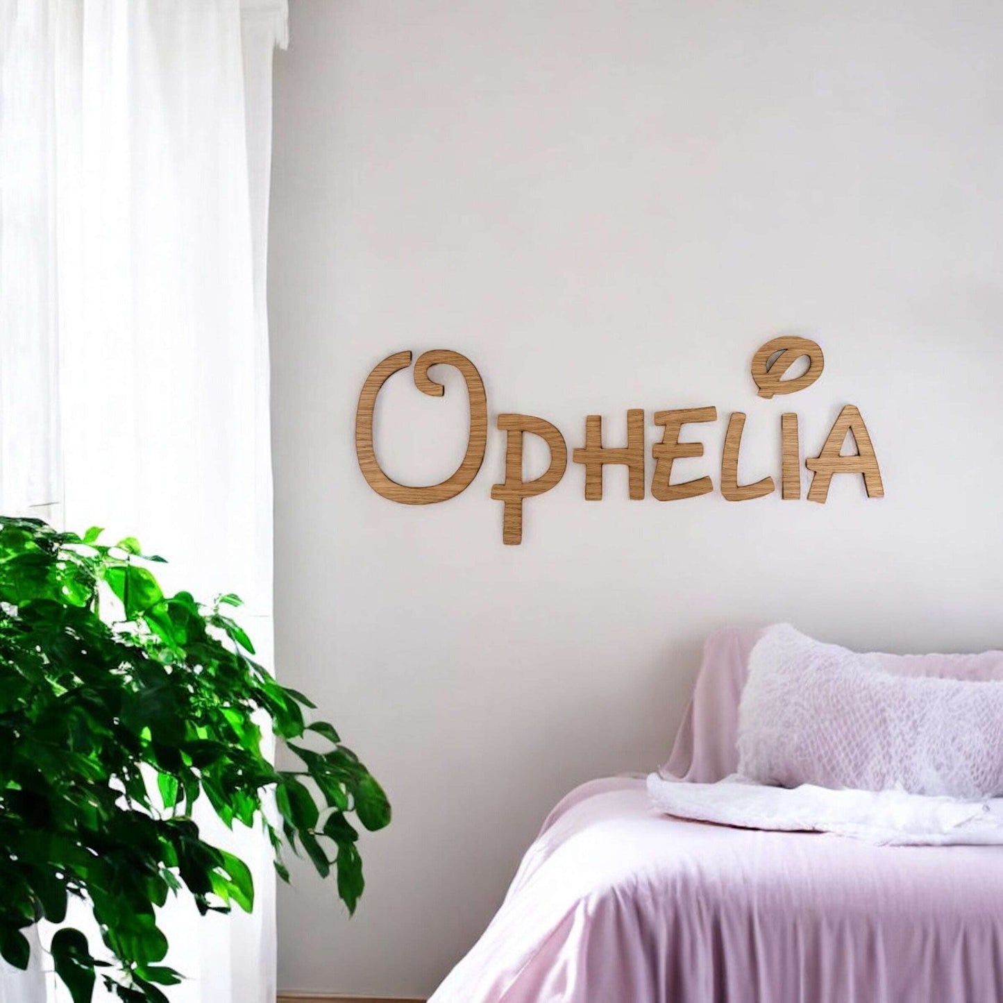 Custom wooden name sign for children's playroom décor