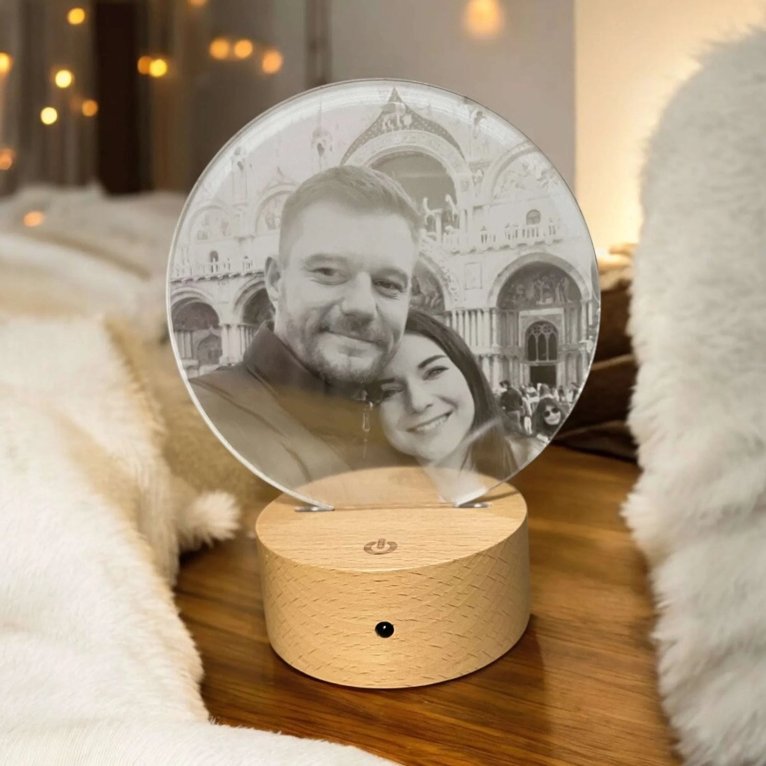 Personalised gift for him featuring a custom LED sign glowing in a stylish room