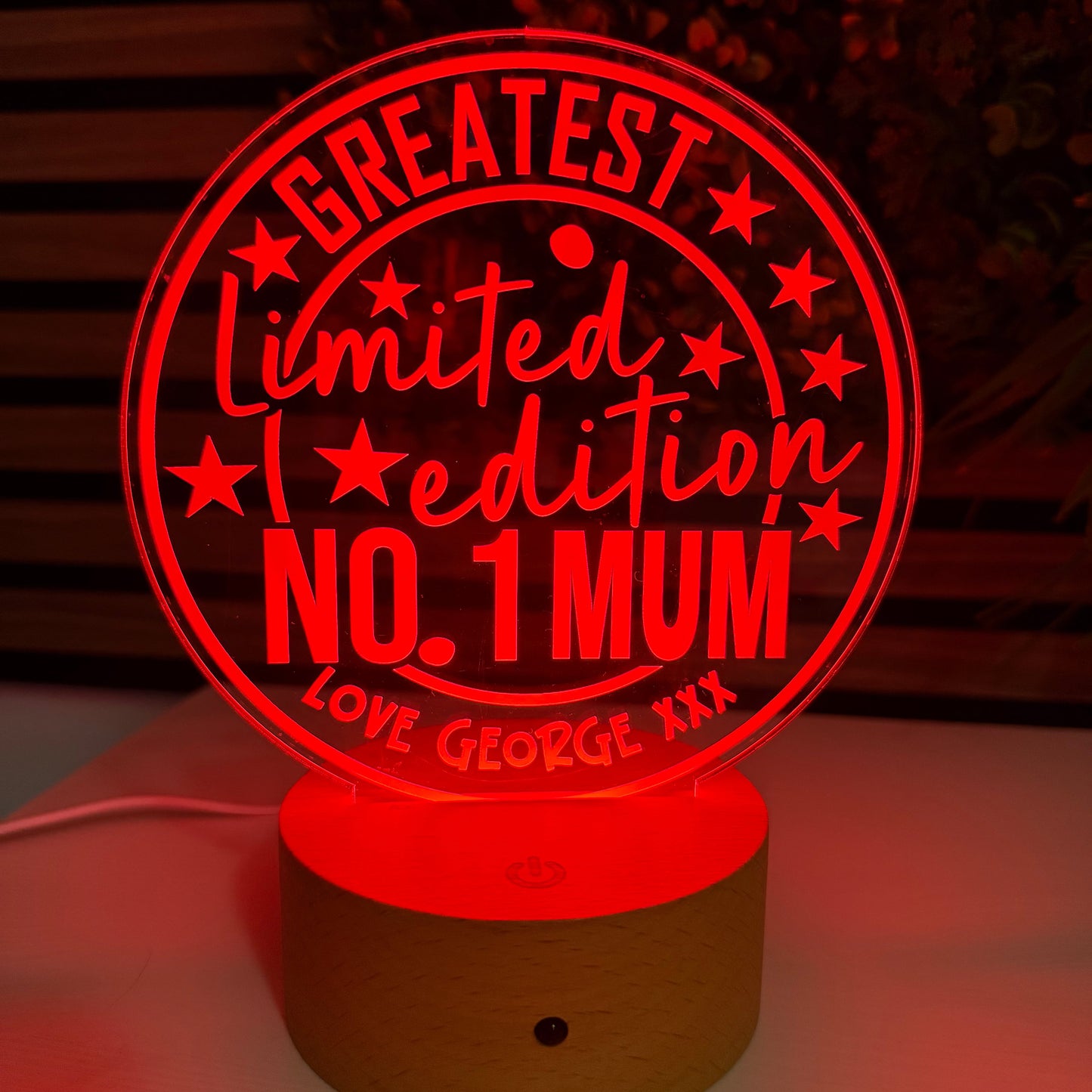 Personalised “Limited Edition” LED Night Light, Custom Message, Mum or Nan Gift