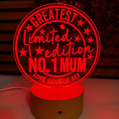 Personalised “Limited Edition” LED Night Light, Custom Message, Mum or Nan Gift