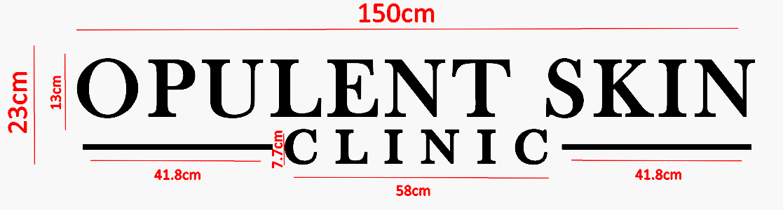 Custom Order | Opulent Skin Clinic | Gold Mirror Acrylic Business Sign | 150cm