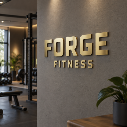 Personalised Metallic Acrylic Business Sign | Gold & Silver Wall Letters