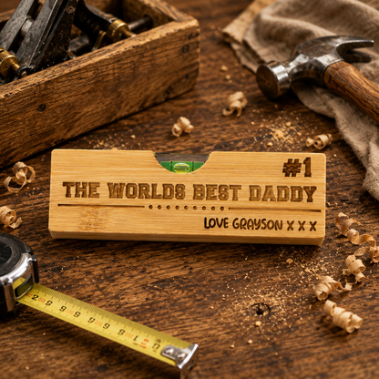 Custom engraved spirit level Father’s Day gift for Grandad