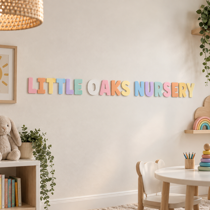 Personalised Pastel Acrylic Business Sign | Custom Wall Lettering