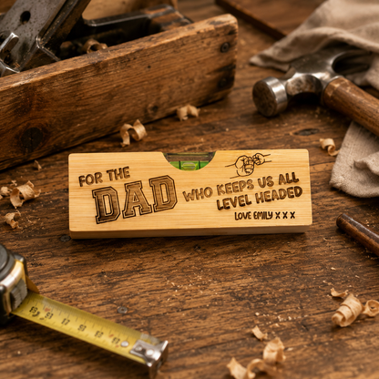 Personalised Father’s Day spirit level gift from children