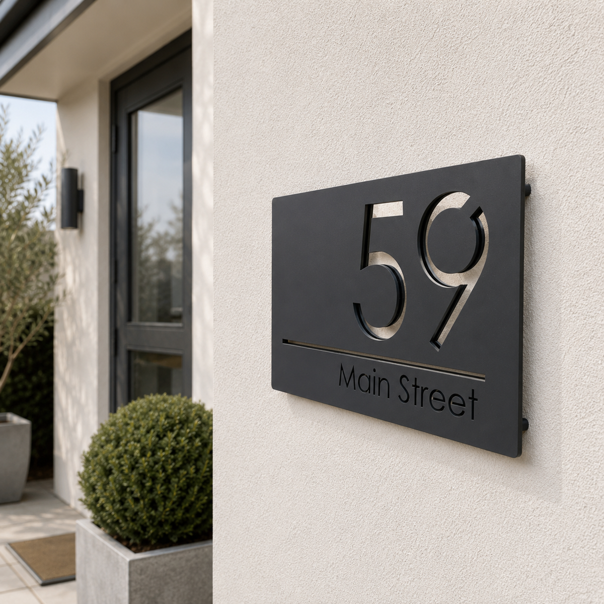 House Number and Street Name Sign - Buckingham