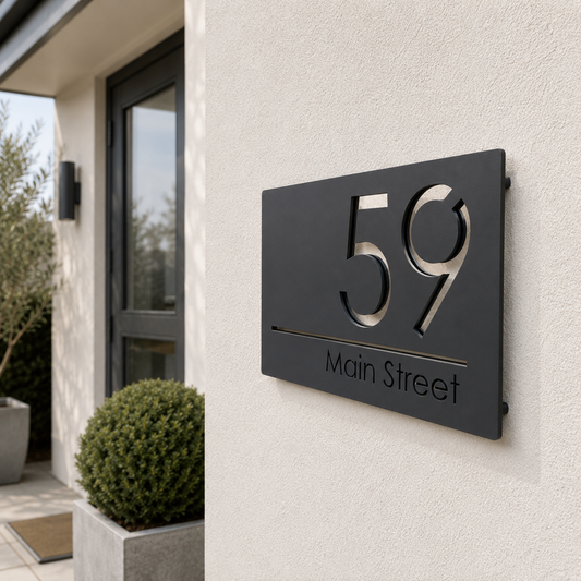 House Number and Street Name Sign - Buckingham